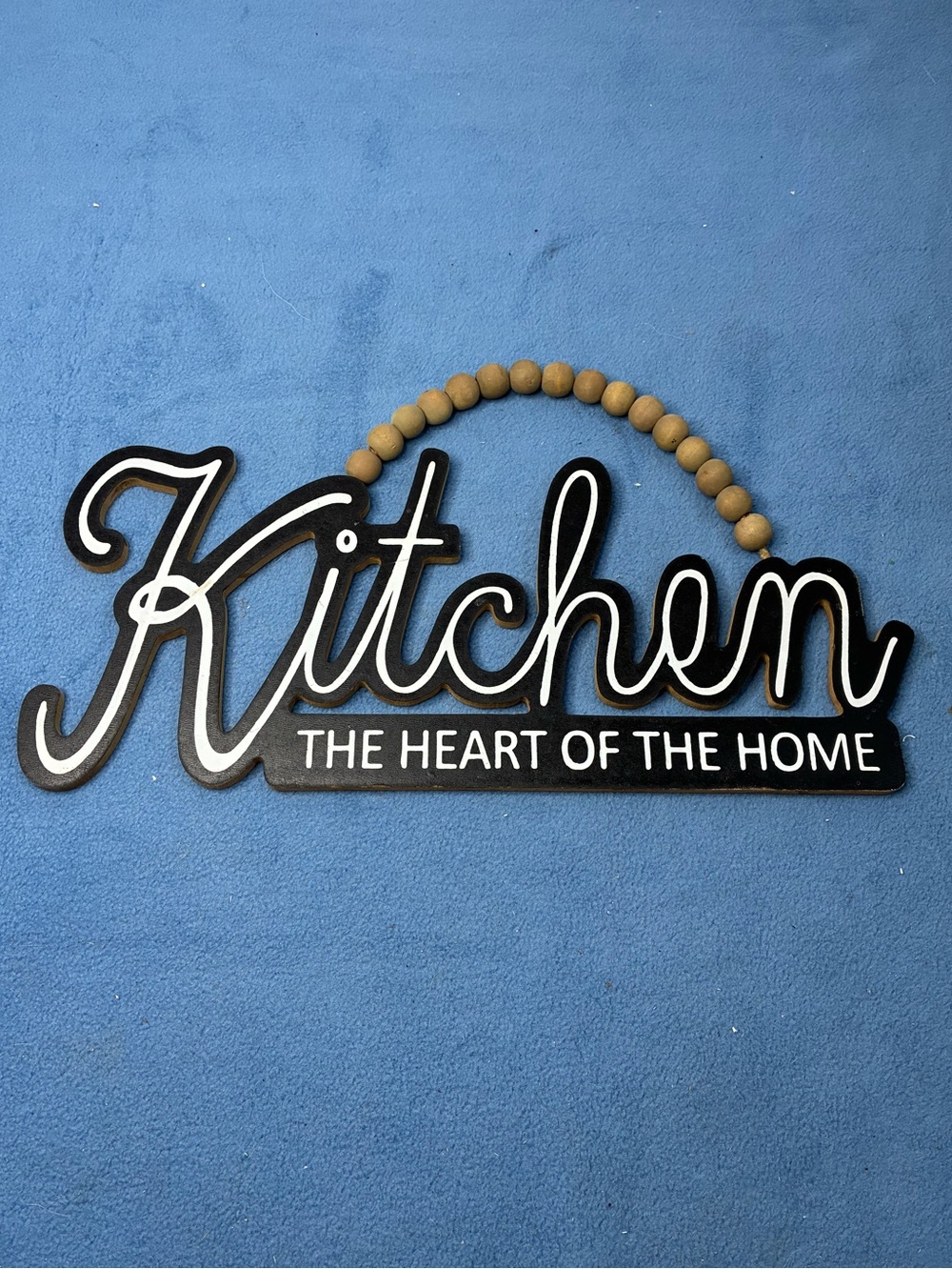 Kitchen "The Heart of the Home" Wall Sign - Black and Natural